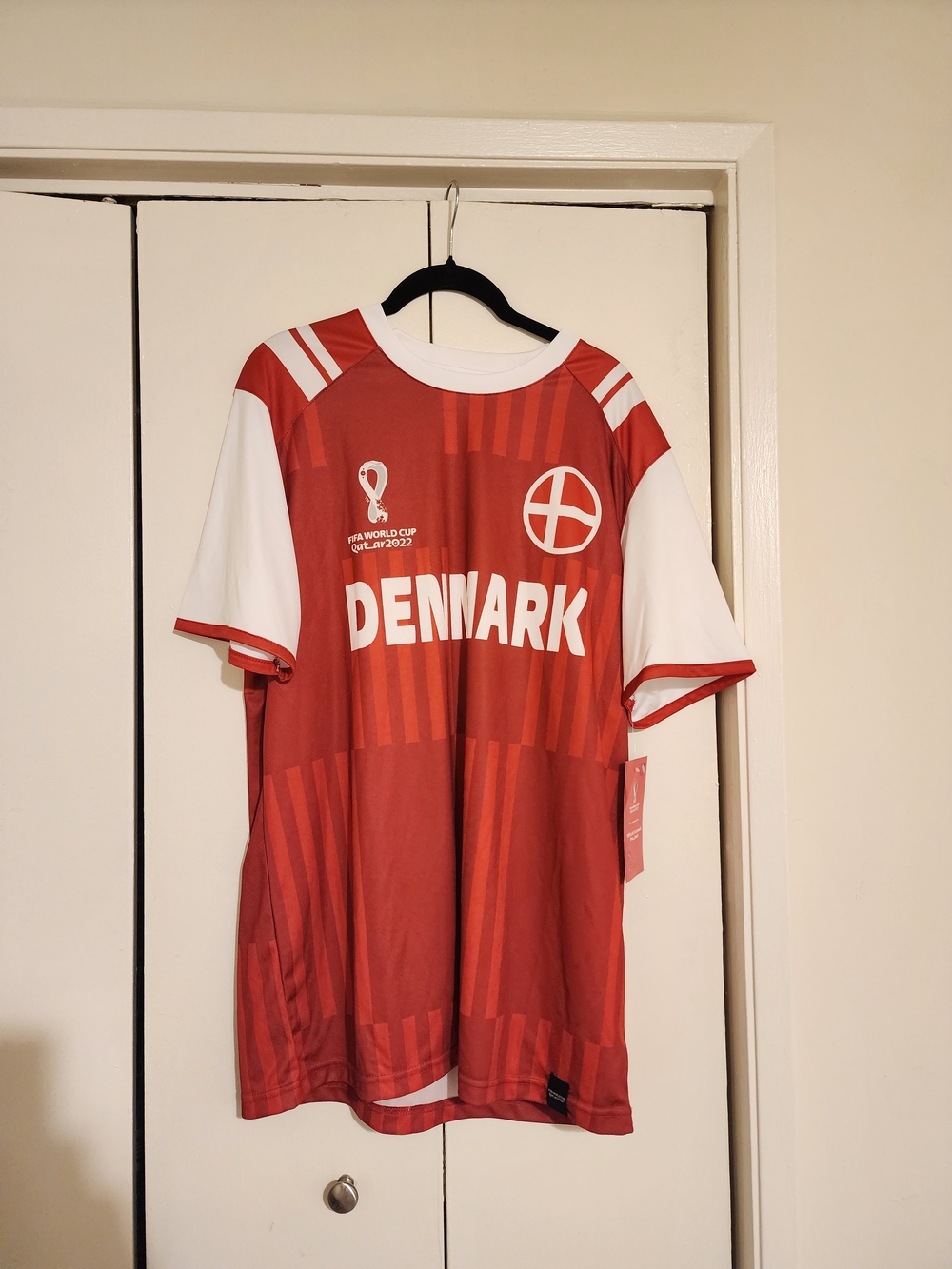 Denmark FIFA World Cup 2022 Red & White Soccer Jersey